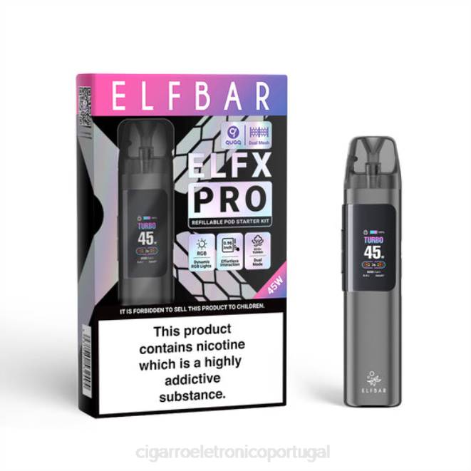 cinza ELFBAR ELFX Pro dispositivo de vagem aberta 0X0V3